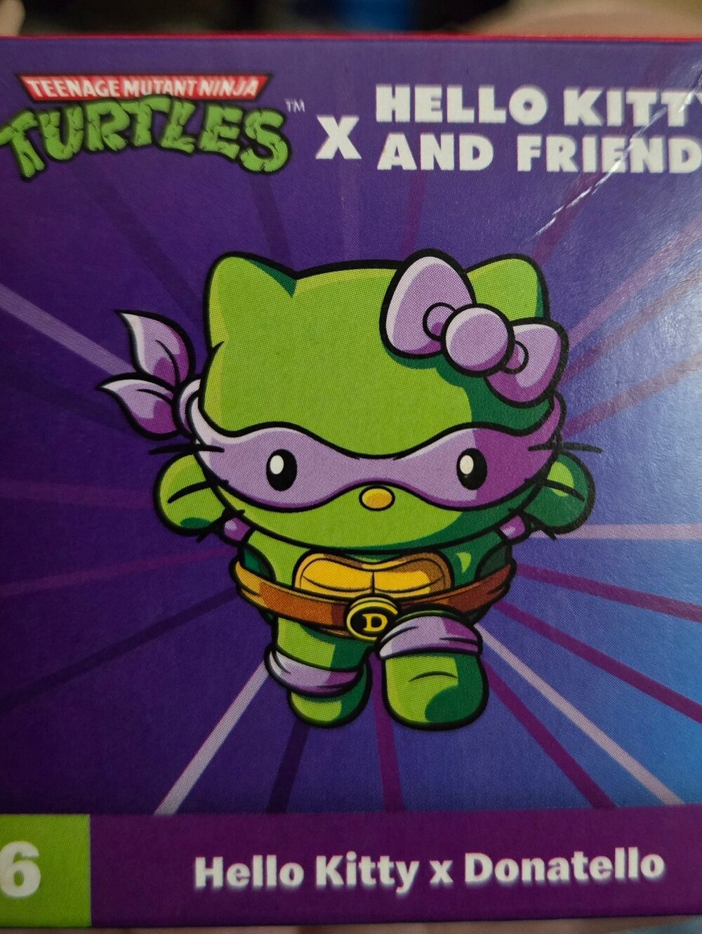 2025 McDonald's Happy Meal TMNT x Hello Kitty #6 Donatello Figure Box & Card
